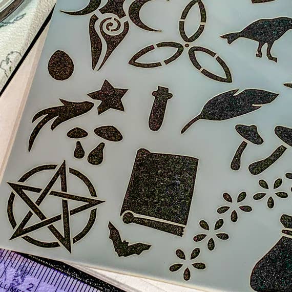 Wiccan Journal Stencil