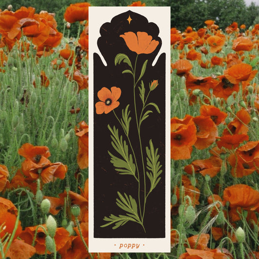 Botanical Poppy Bookmark by Lione & Sheikh