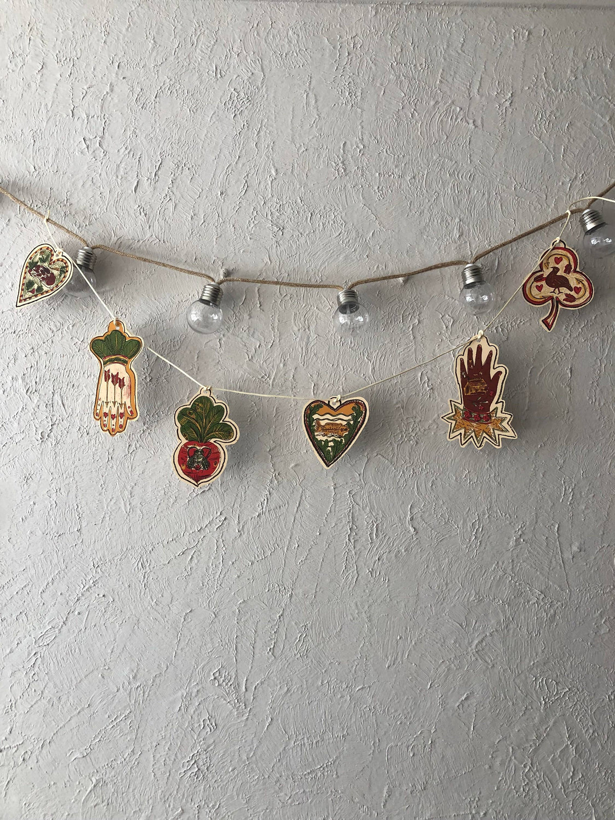 'Rabbit Radish Hands and Hear' Illustrated Paper Garland