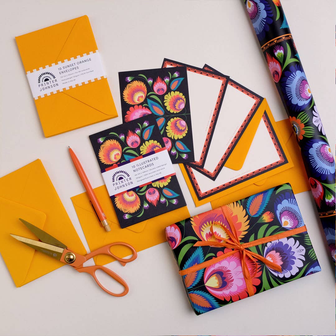 Wycinanki notecard set | 10 Polish folk art notecards by Printer Johnson