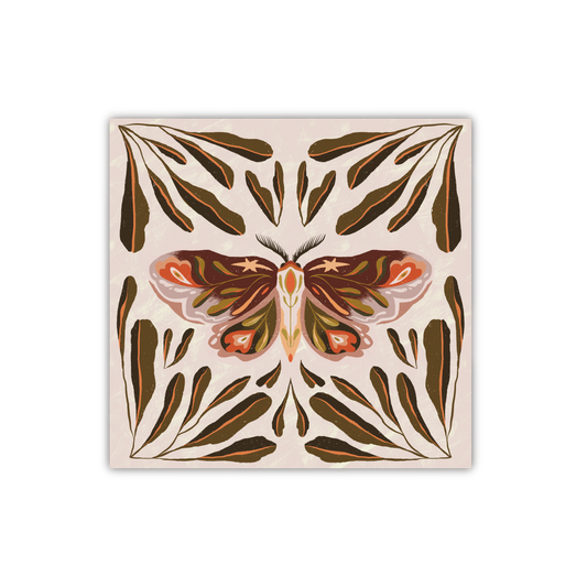 Moth Pattern Glossy Sticker by Lione & Sheikh