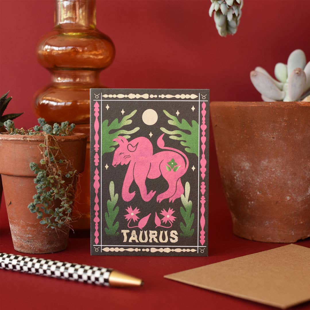 Taurus Birthday Mini Card by Printer Johnson