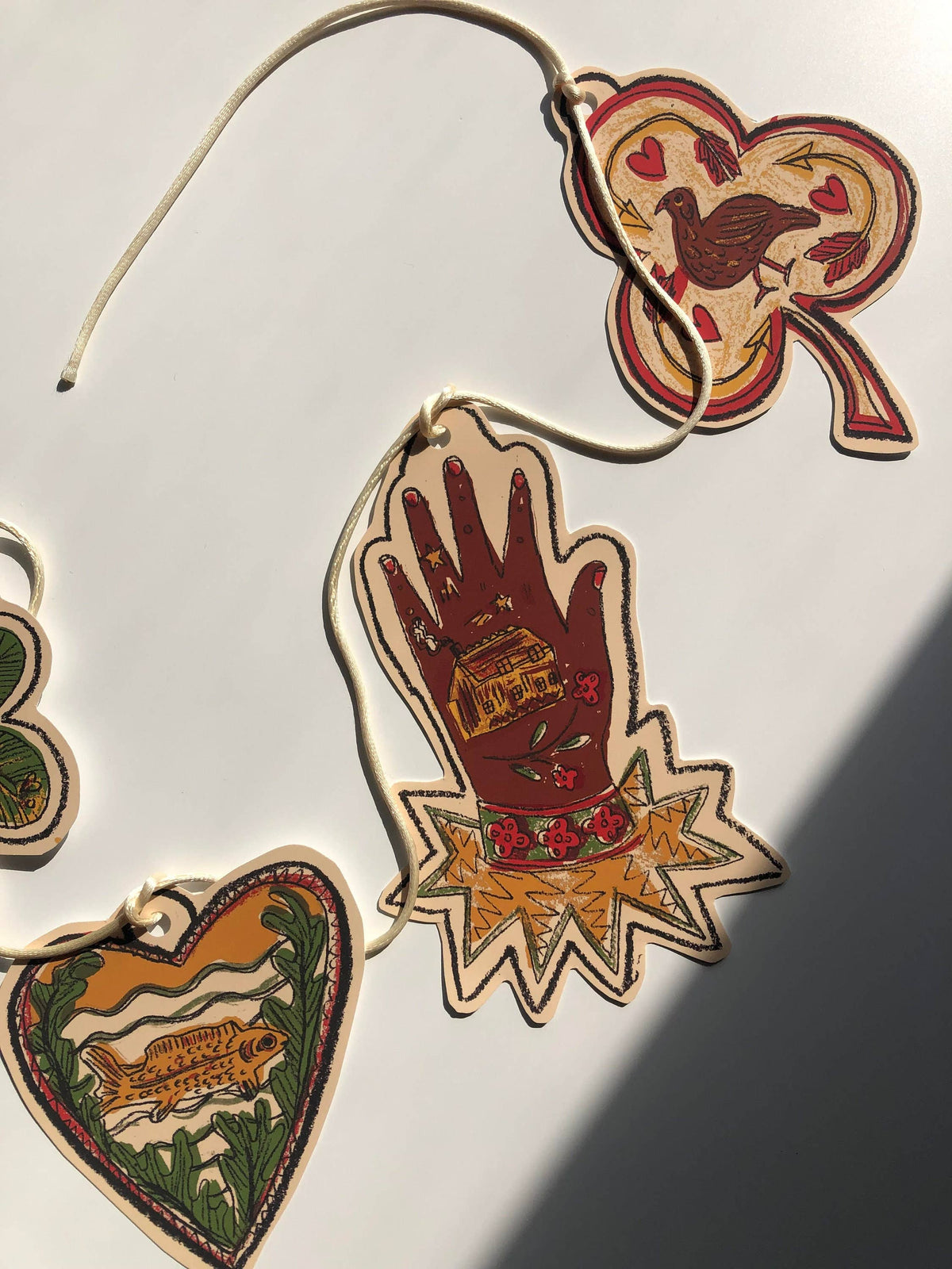 'Rabbit Radish Hands and Hear' Illustrated Paper Garland