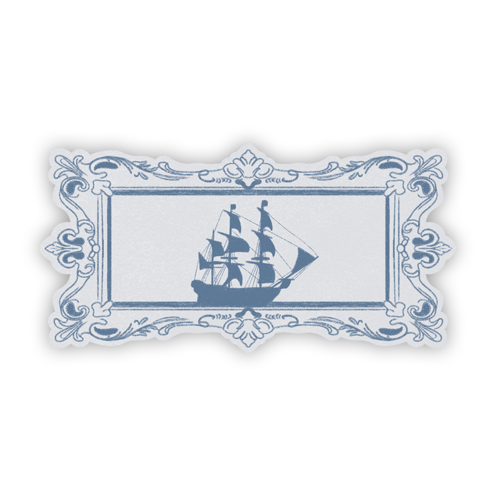 Pirate Ship Glossy Sticker by Lione & Sheikh