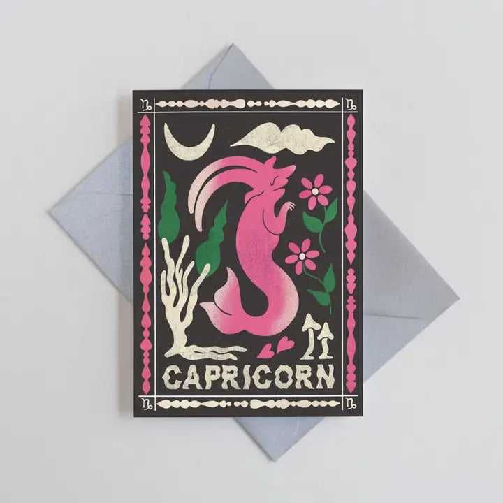 Capricorn Birthday Mini Card by Printer Johnson