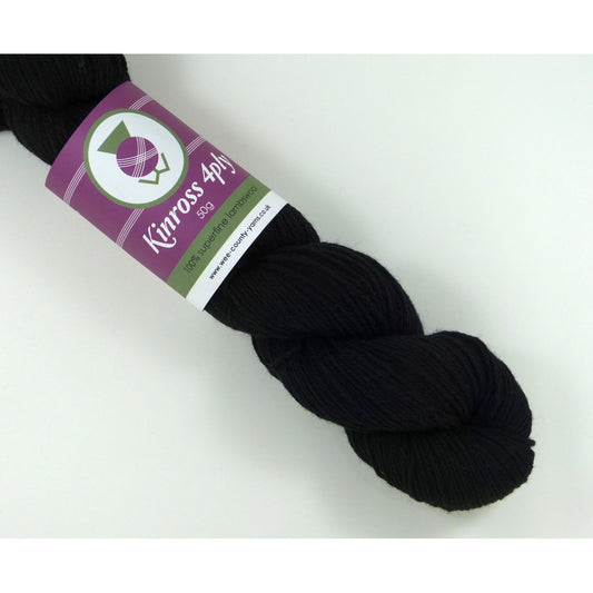 Kinross 4 Ply Yarn - Black