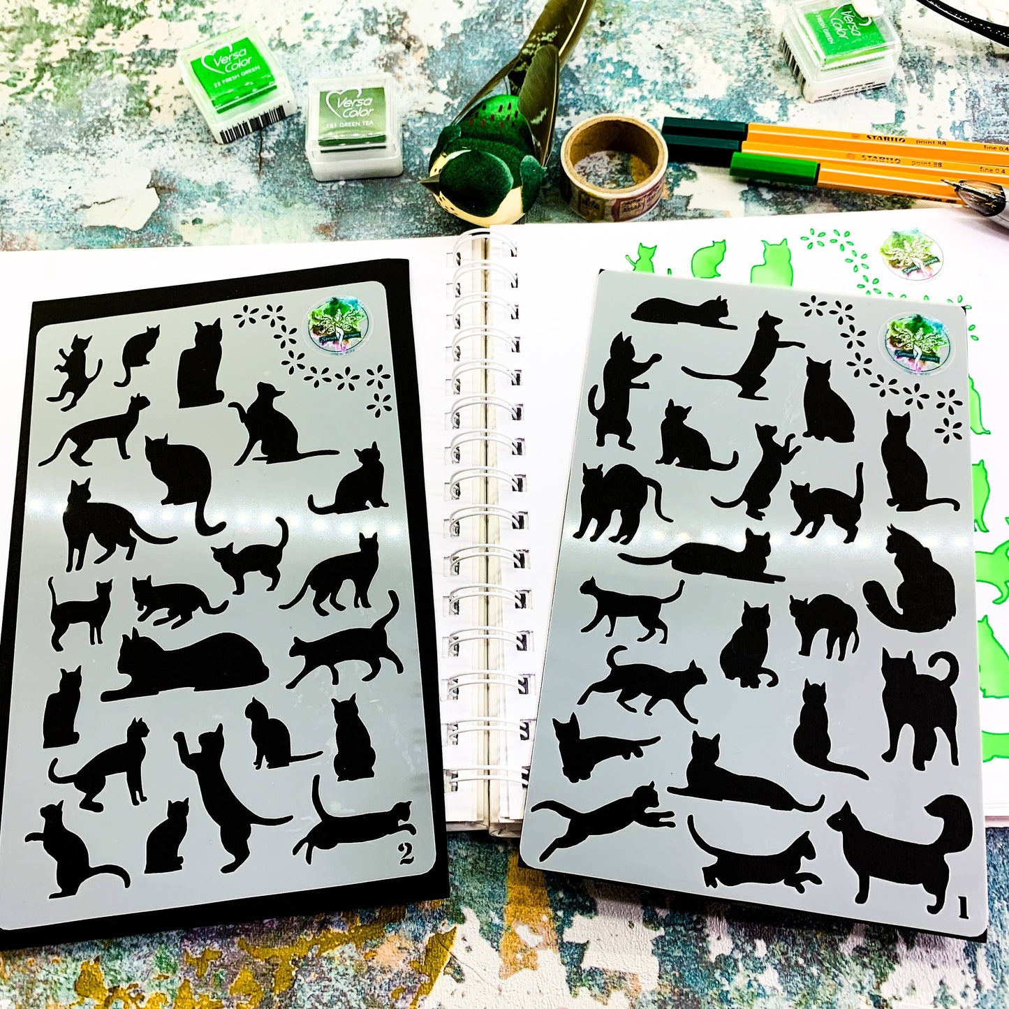 Cats Journal and Arts Crafts Stencil