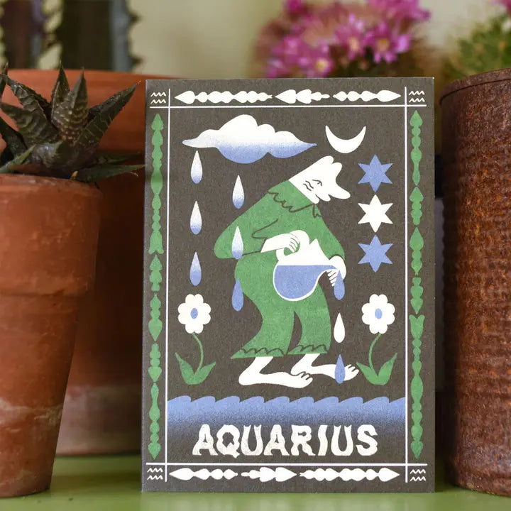 Aquarius Birthday Mini Card by Printer Johnson