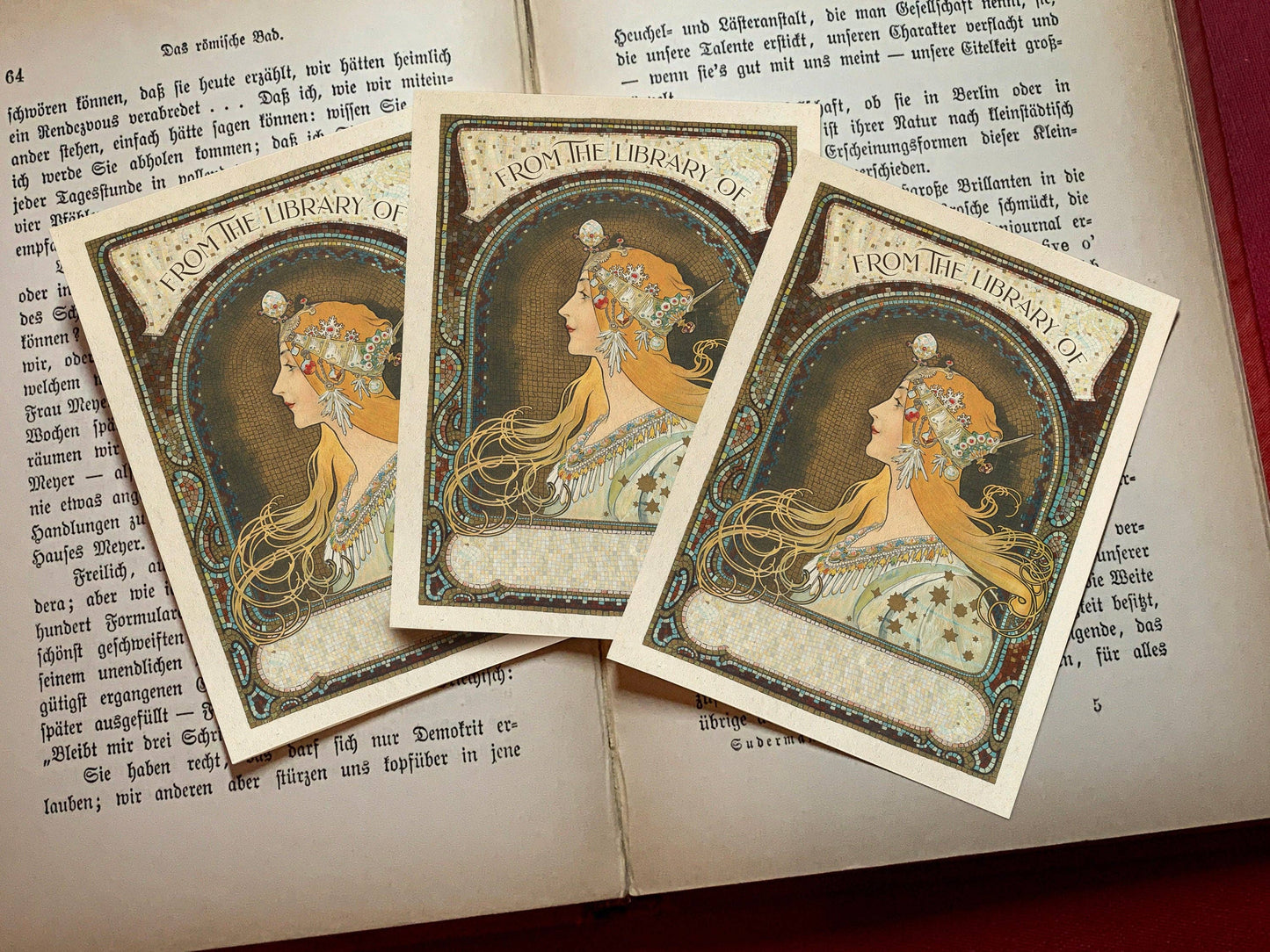 Zodiac Maiden by Alphonse Mucha Bookplates