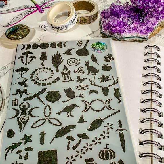 Wiccan Journal Stencil