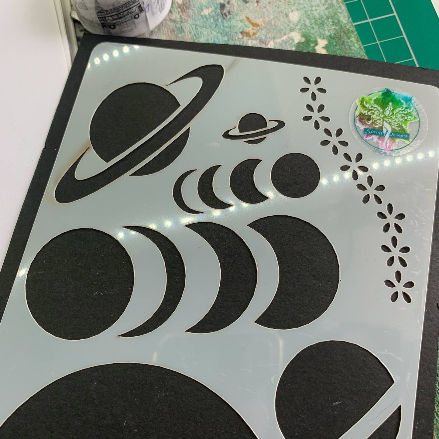 Silhouette Moon and Planet Journal Stencil