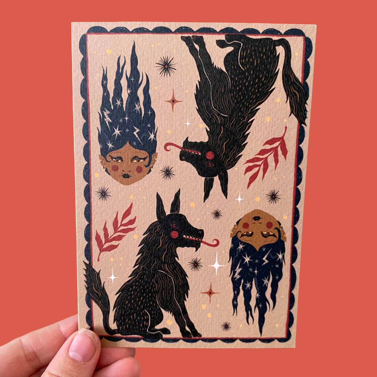 All Shuck Up - Folk inspired card with Black Shuck