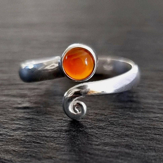 Sterling Silver Adjustable Carnelian Ring