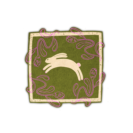 Field Bunny Glossy Sticker by Lione & Sheikh