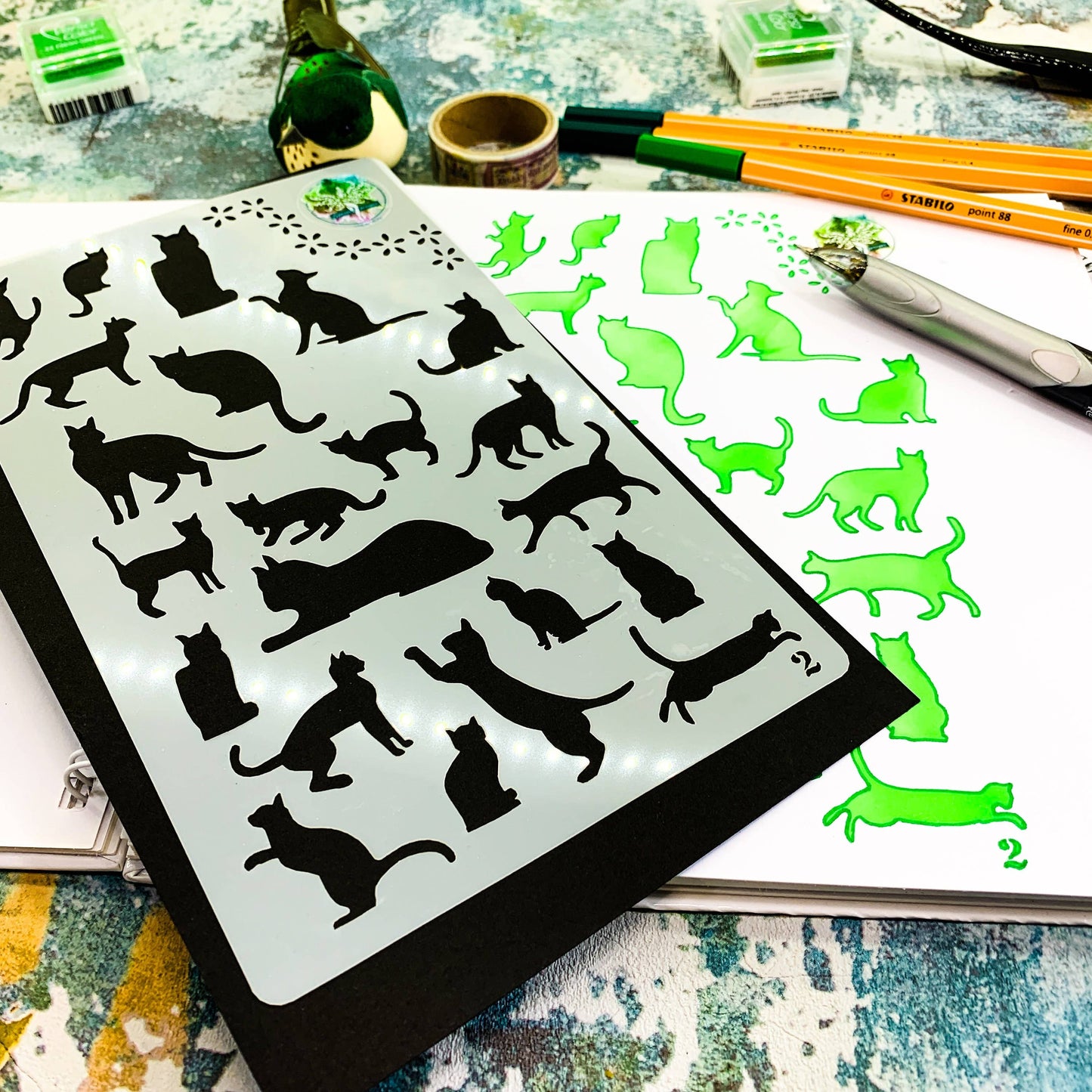 Cats Journal and Arts Crafts Stencil