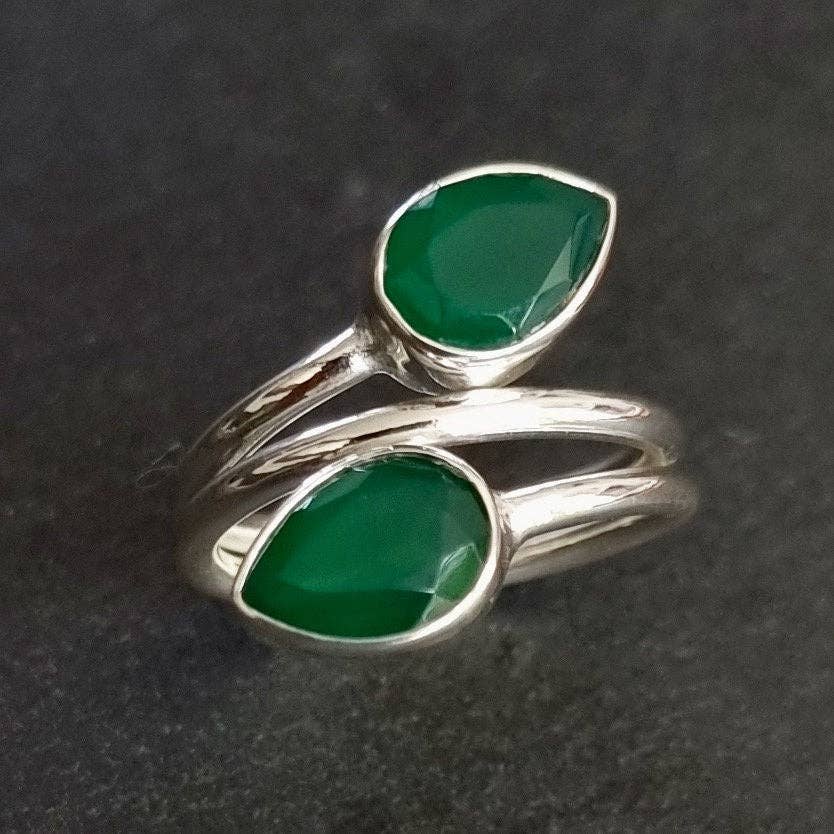 Green Onyx Sterling Silver Ring
