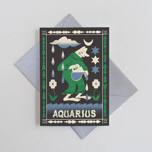 Aquarius Birthday Mini Card by Printer Johnson
