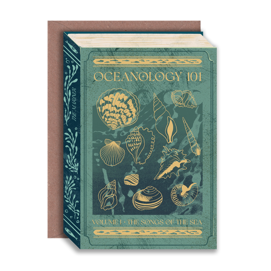 Oceanology 101 Foiled A6 Greeting card by Lione & Sheikh