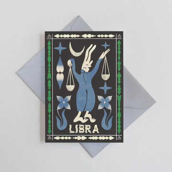 Libra Birthday Mini Card by Printer Johnson