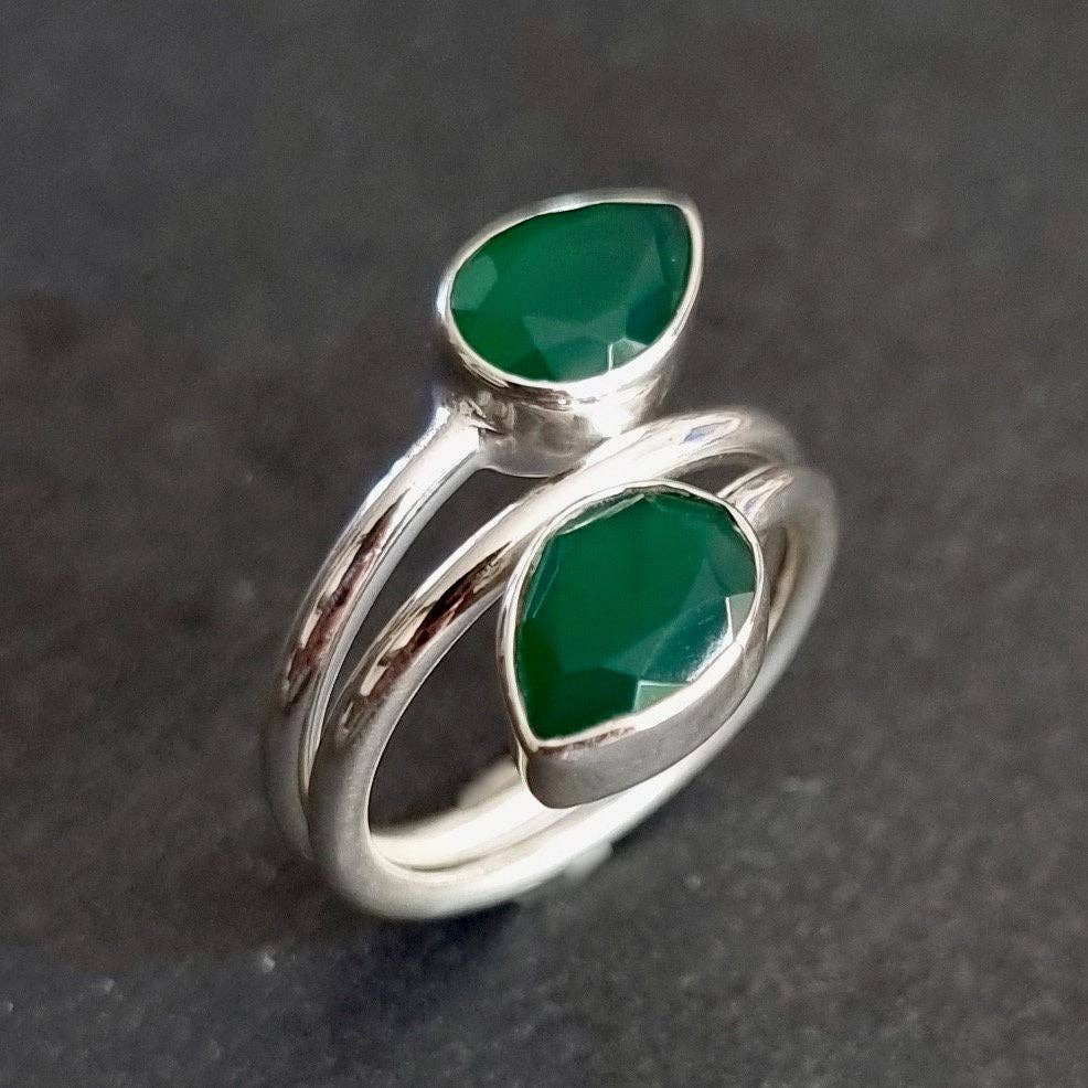 Green Onyx Sterling Silver Ring