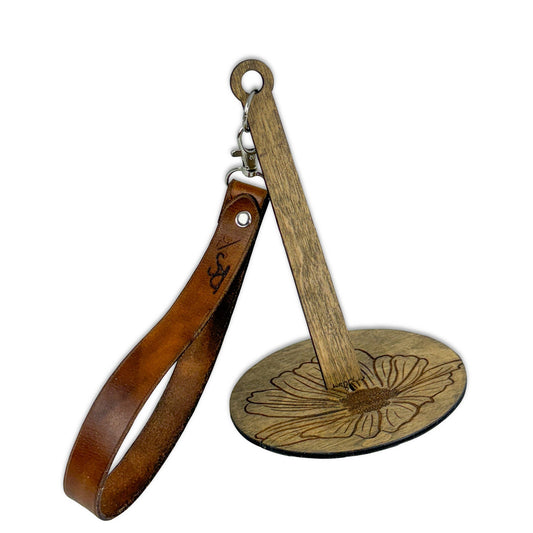 Wrist Yarn Minder/Holder with Real Leather Strap
