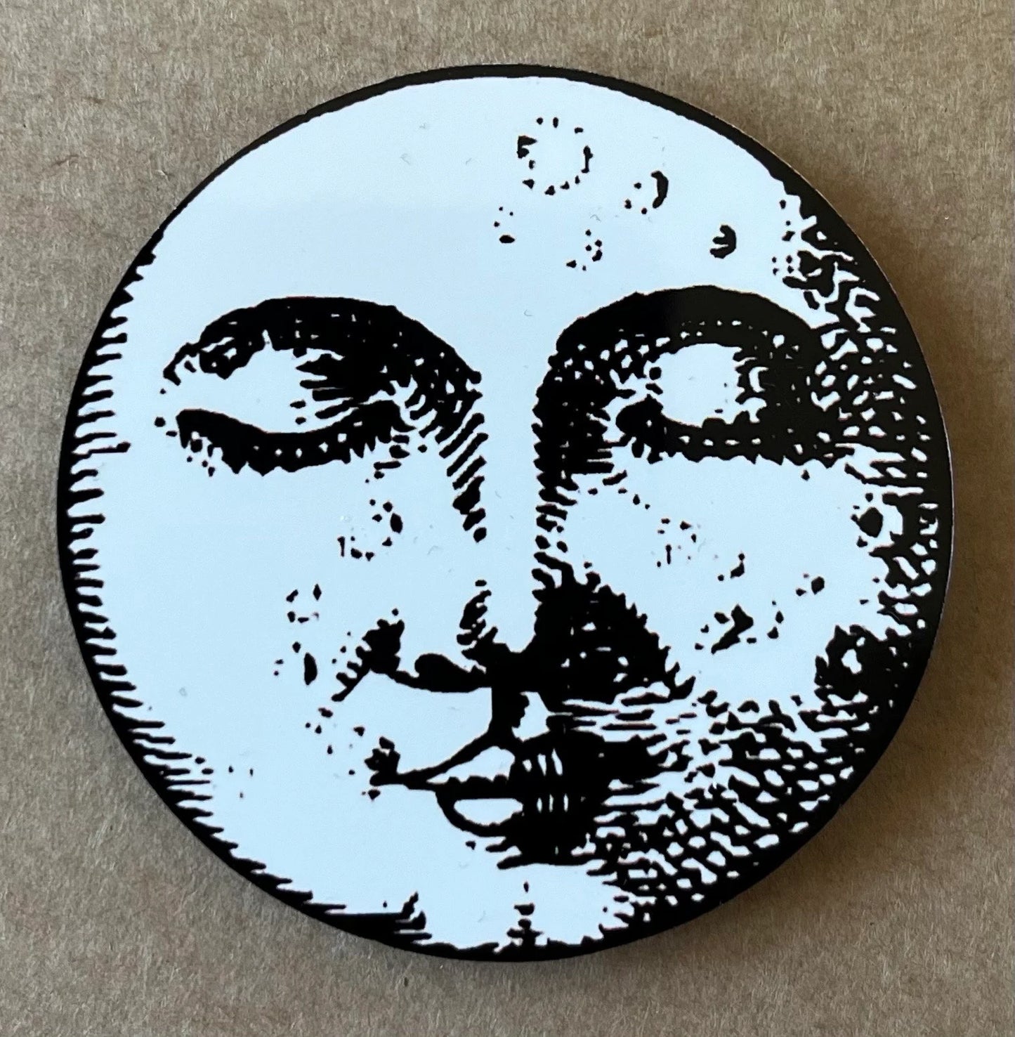 'Vintage Eyes Closed Moon' Fridge Magnet