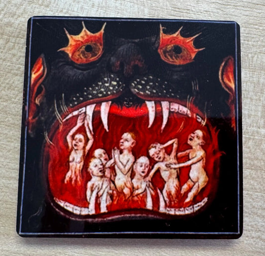 'Medieval Hellmouth - Black & Red' Fridge Magnet