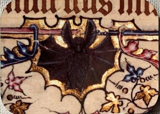 'Black and Gold Medieval Bat' Fridge Magnet