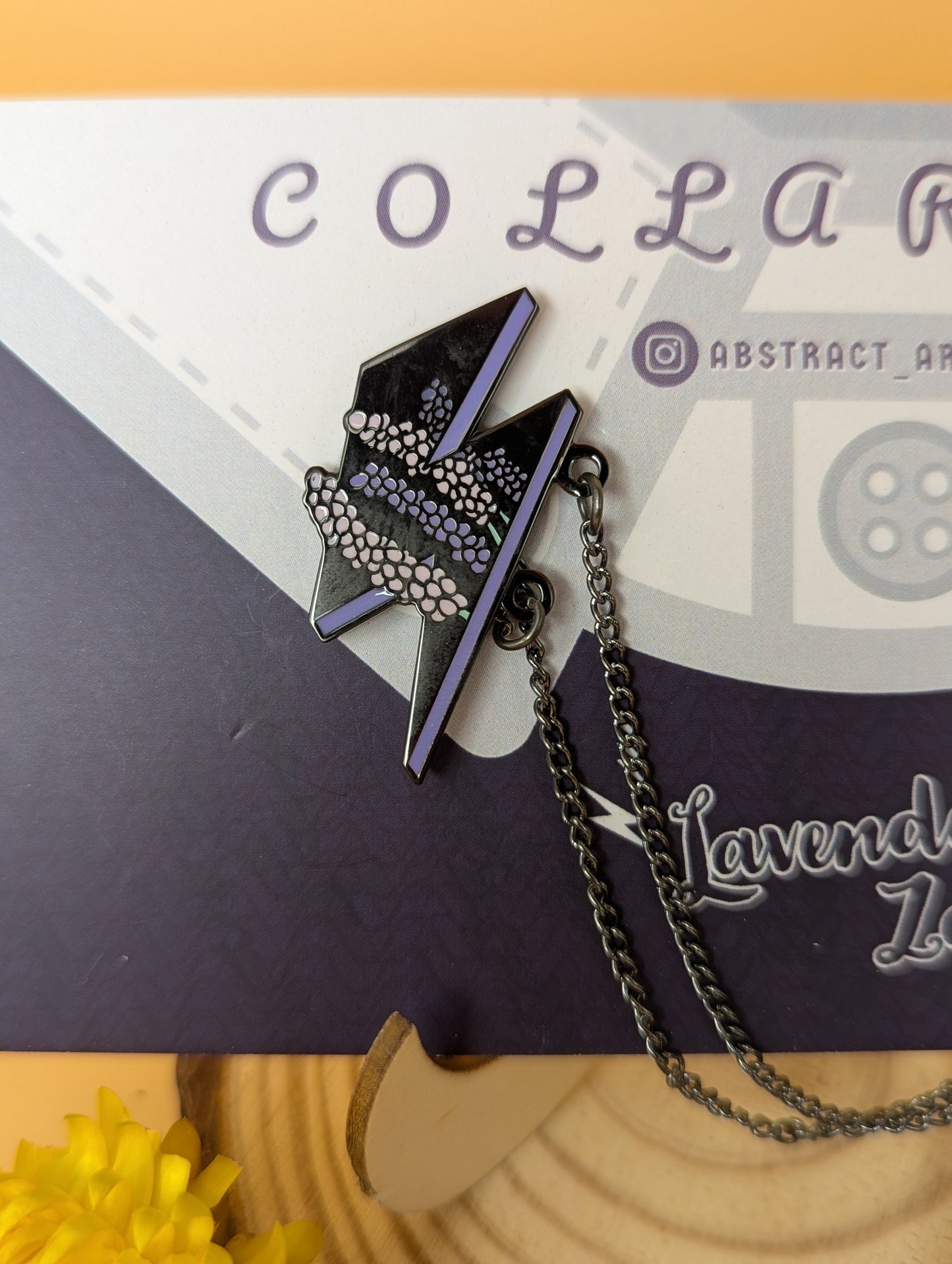 Lavender Zap Collar Pins by Abstract Art Student