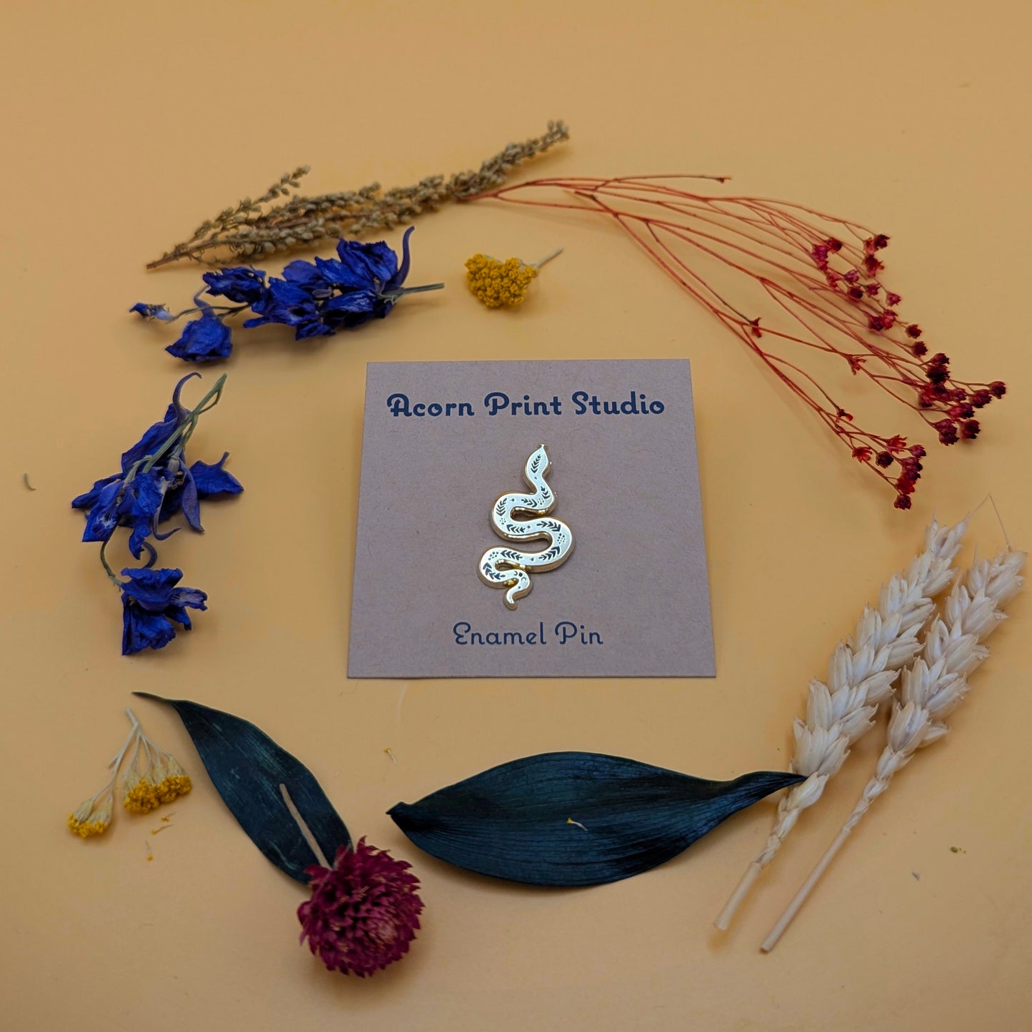 ‘Snake’ pin badge by Acorn Print Studio