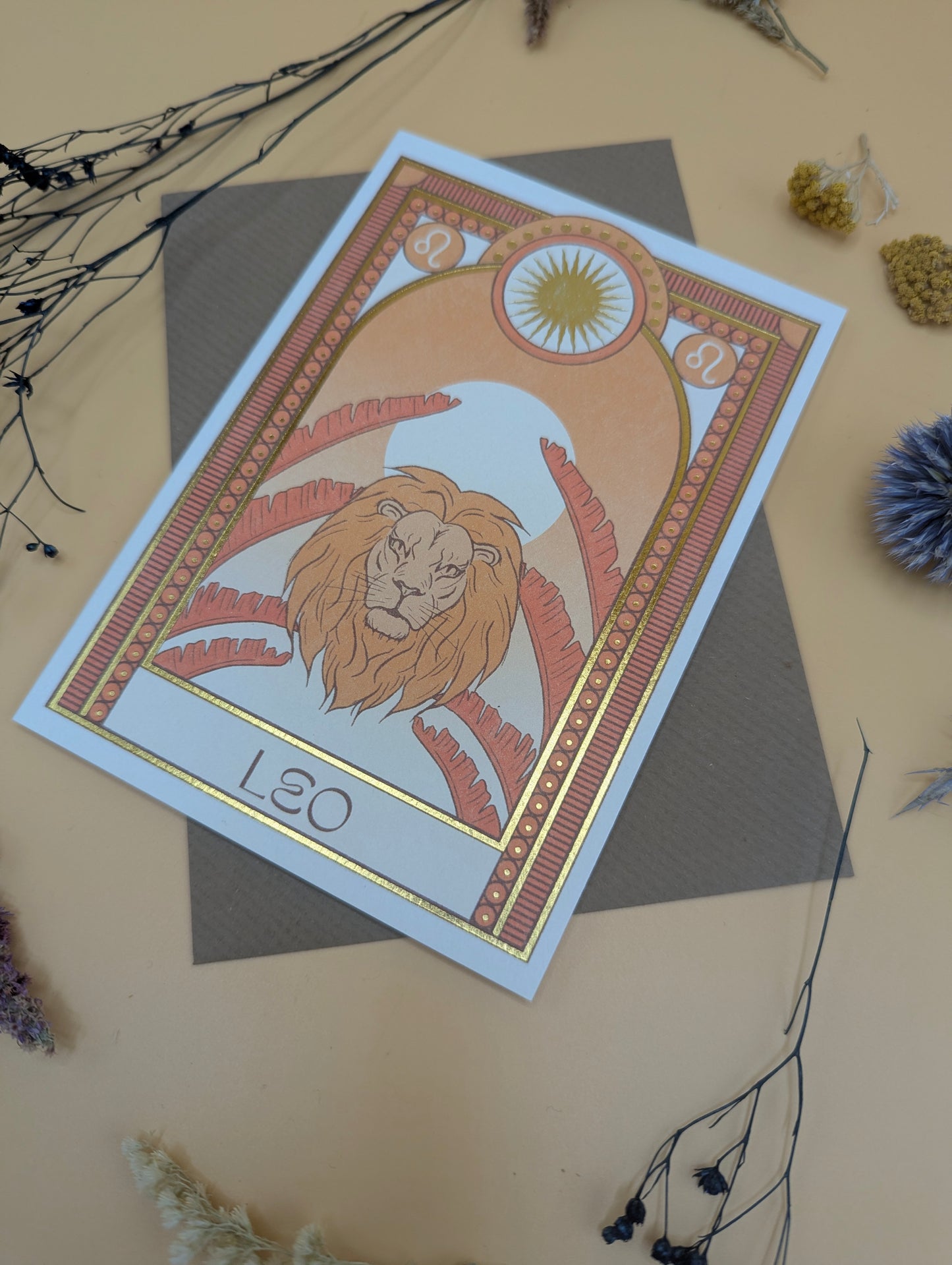 Leo Zodiac Card
