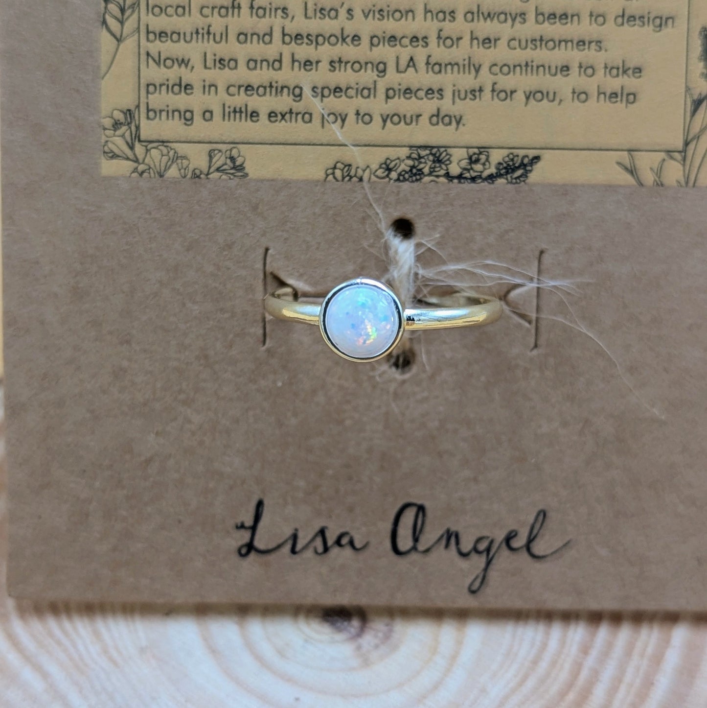 Sterling Silver Round Opal Ring