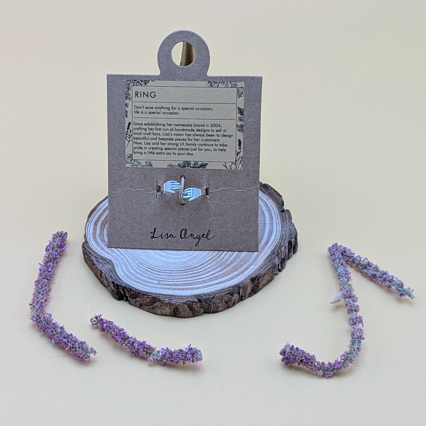 Adjustable Silver Hug Hands Ring