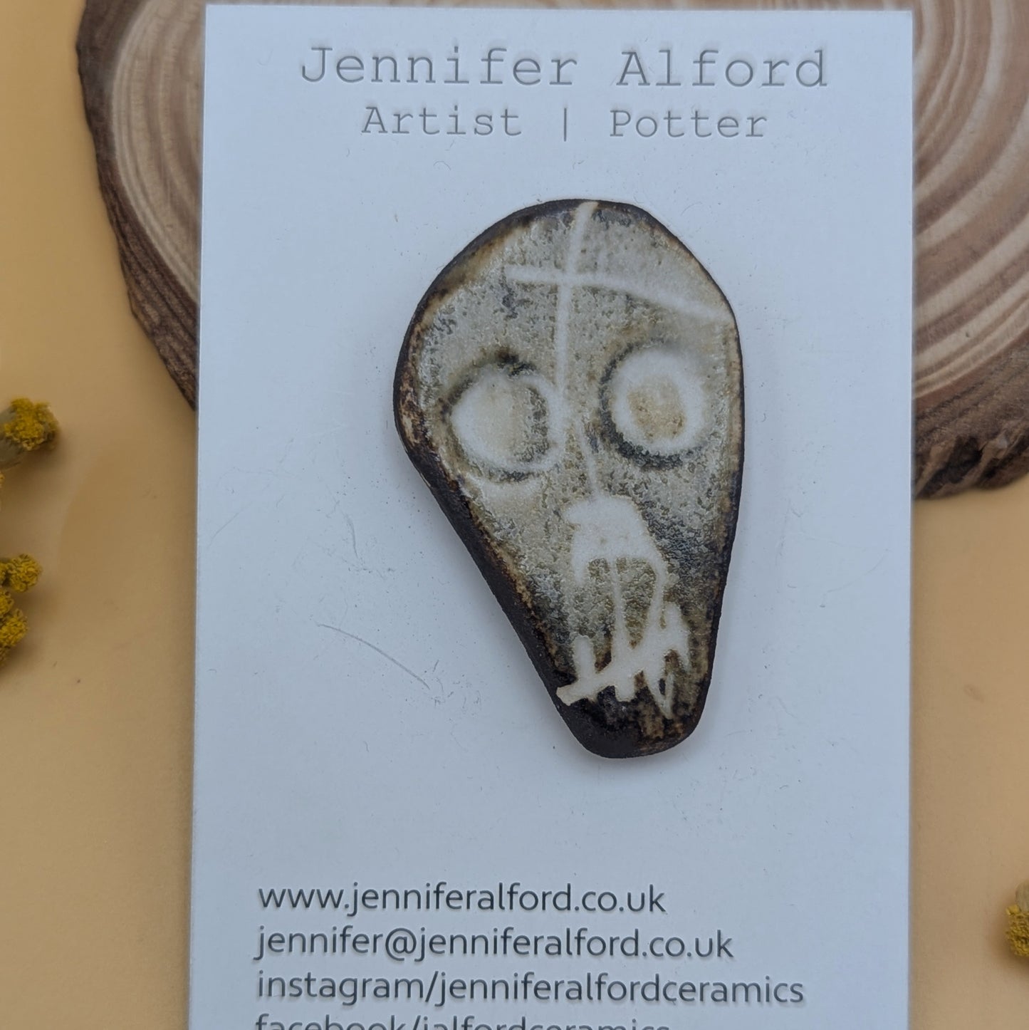 Wild Clay Skull Badge