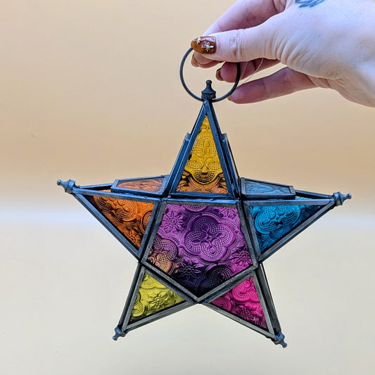 Moroccan Style Star Hanging Glass Lantern
