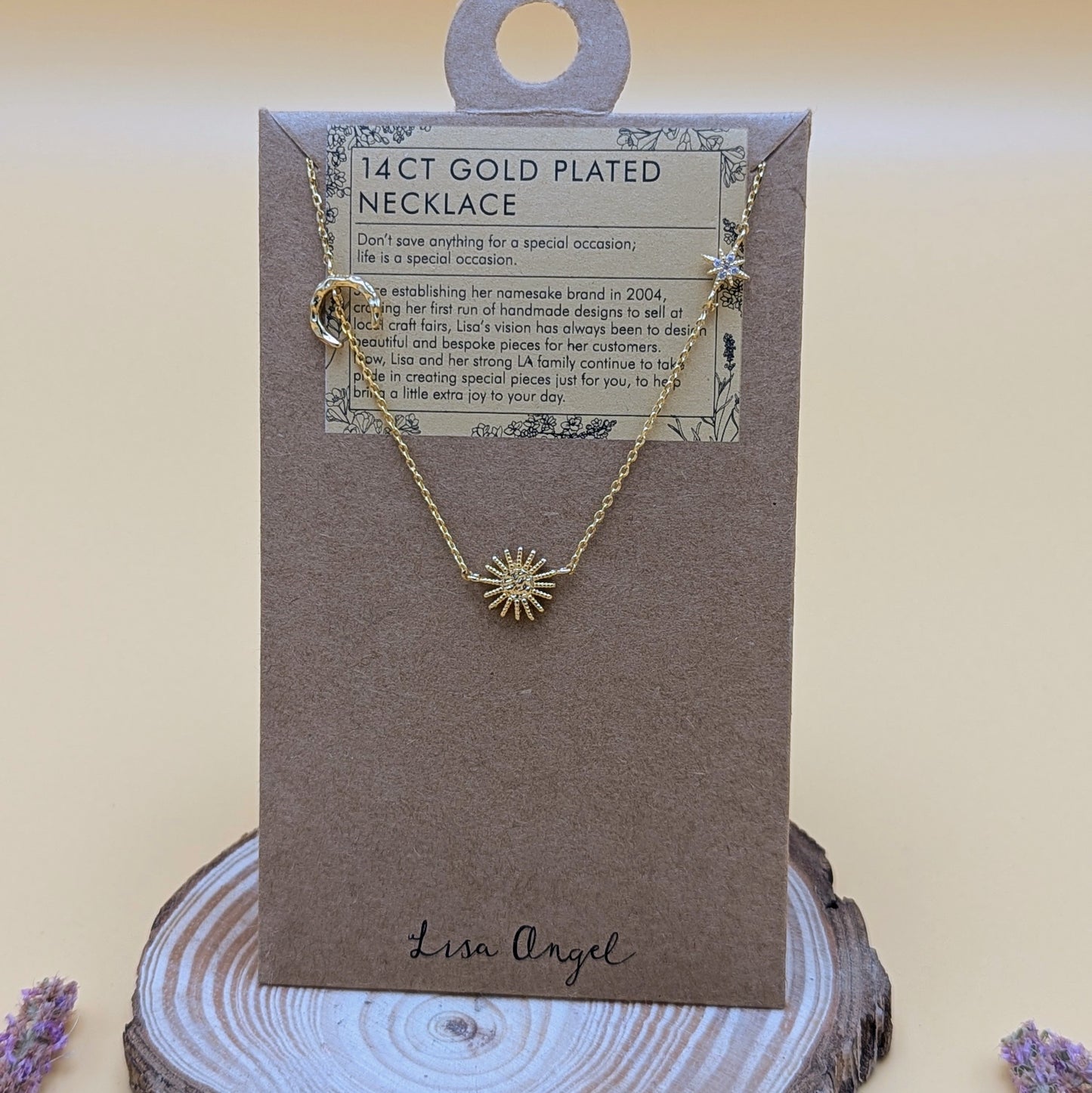 Sun and Moon Chain Necklace in Gold