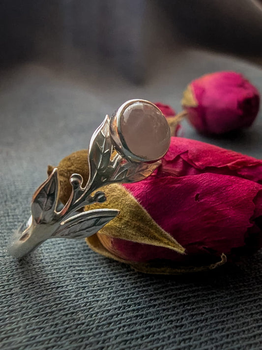 'Rose Fleur' Dainty Silver Ring