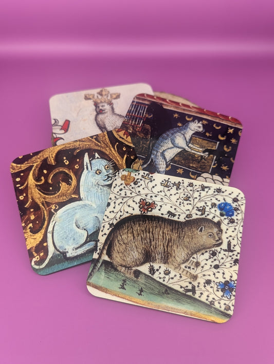 'Medieval Cats' Coasters
