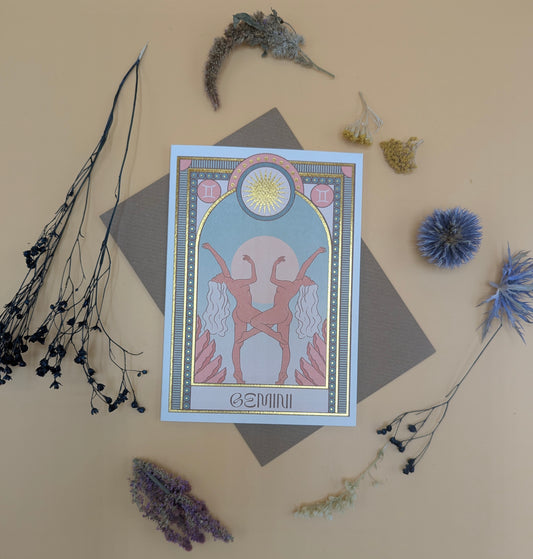 Gemini Zodiac Card