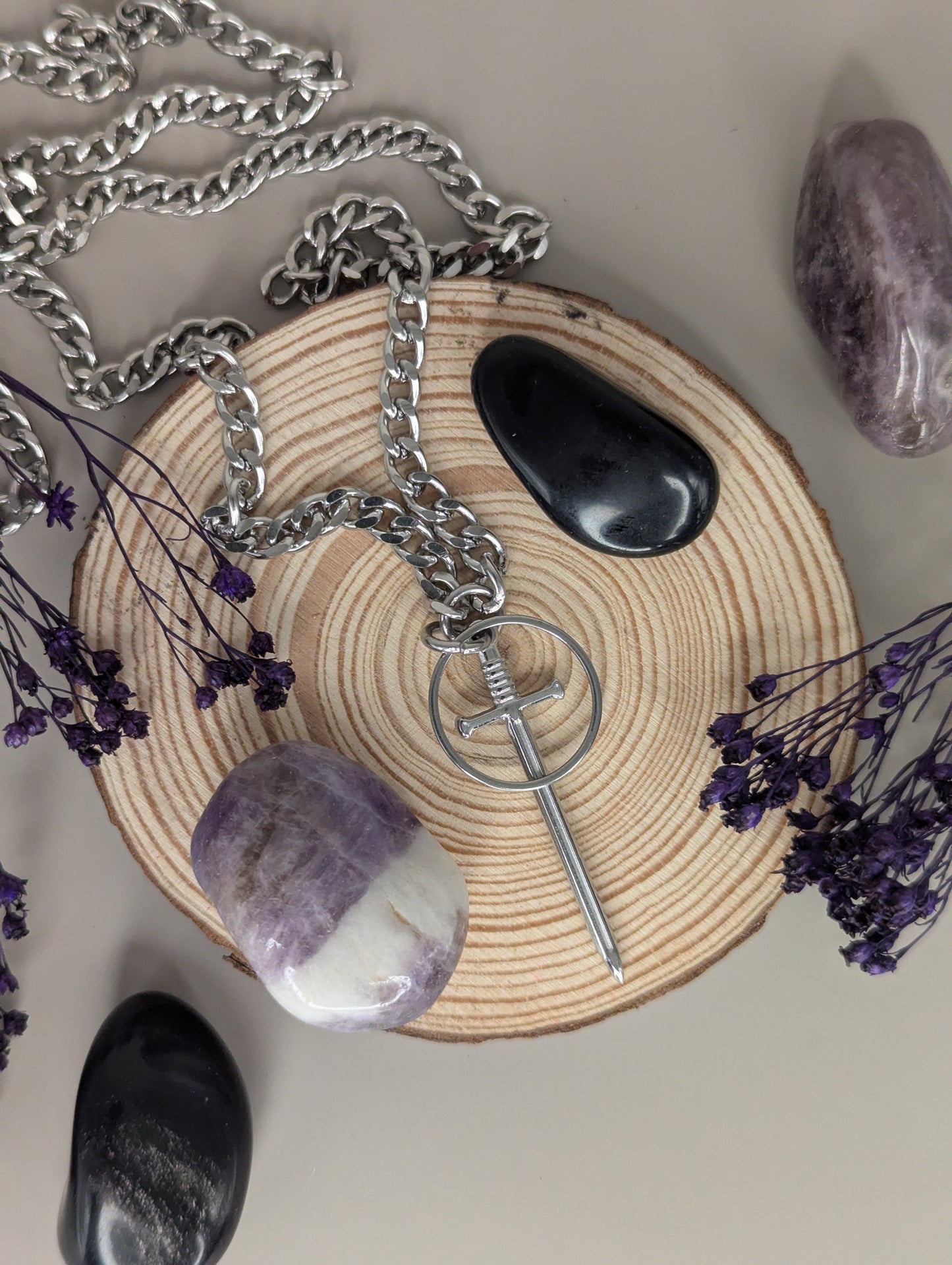 'NOBODY’S HERO' Sword Charm Chain Necklace