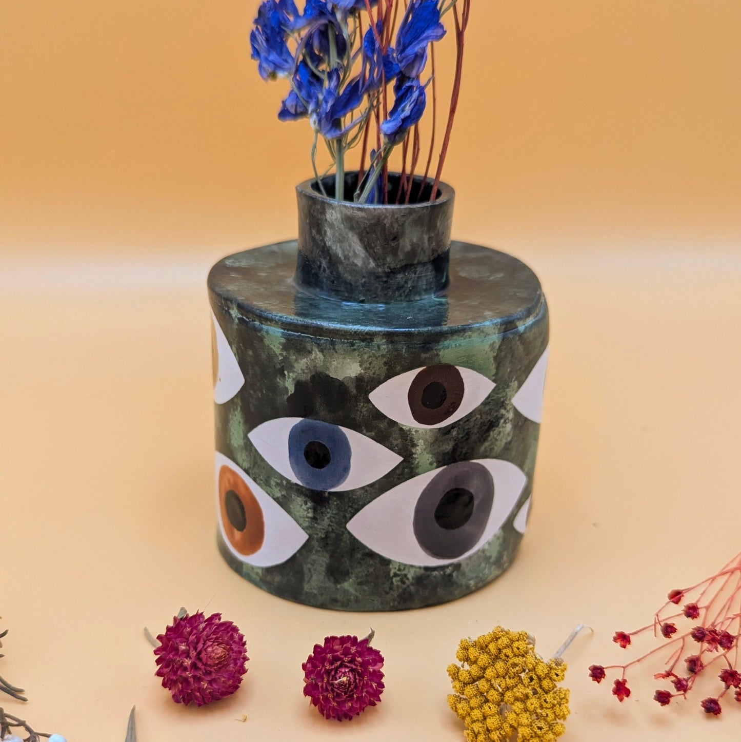 'Green Chunky Eyes Vase' by Ciara Veronica Dunne