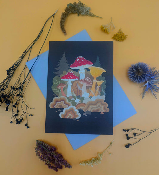 Fungi Forest greetings card