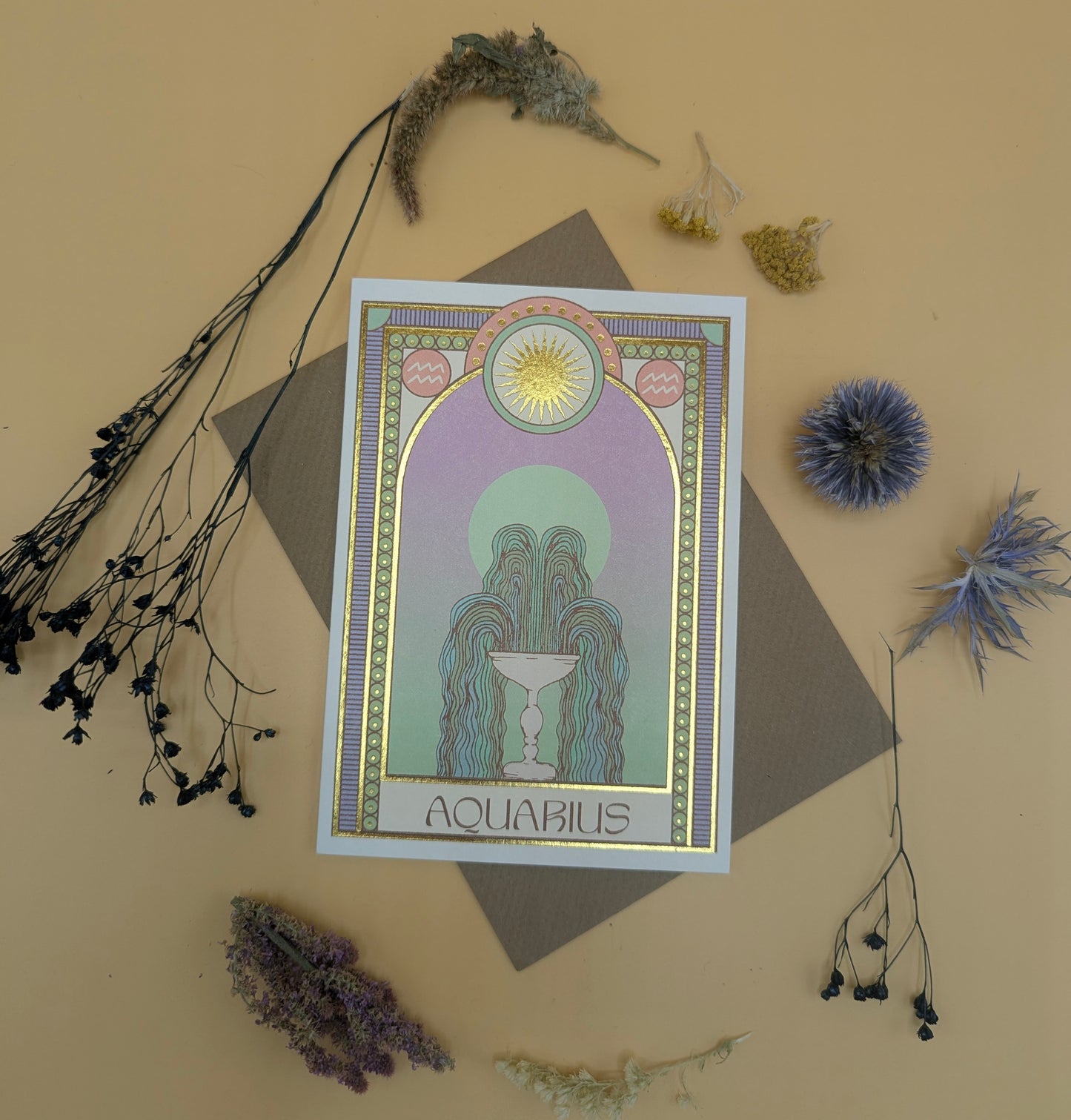 Aquarius Zodiac Card