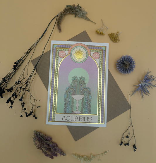 Aquarius Zodiac Card