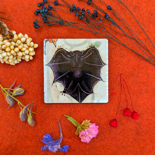 'Medieval Man-Bat Against White Background' Fridge Magnet