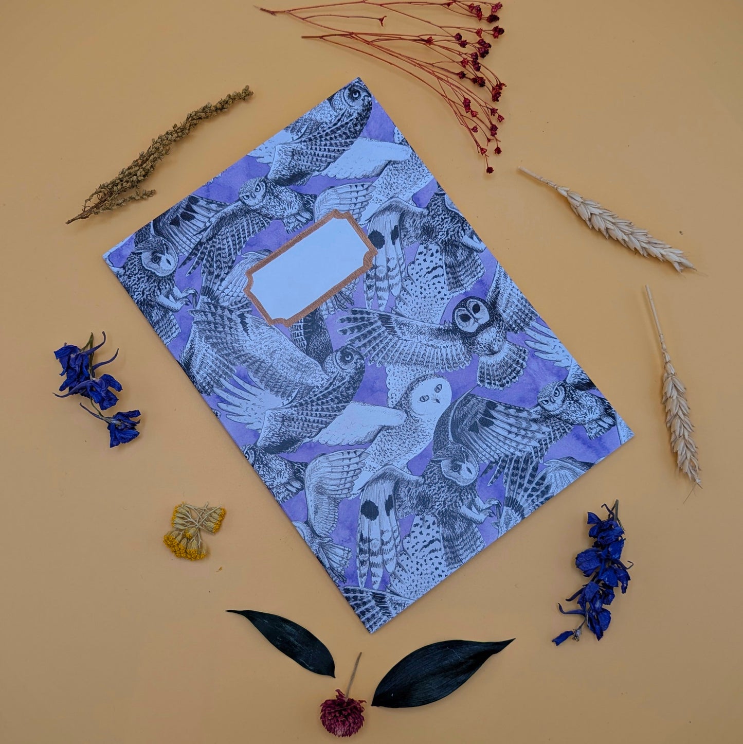 Parliament of Owls A5 Recycled Notebook - 36 Plain Pages