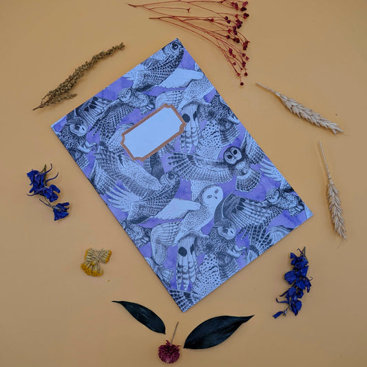 Parliament of Owls A5 Recycled Notebook - 36 Plain Pages