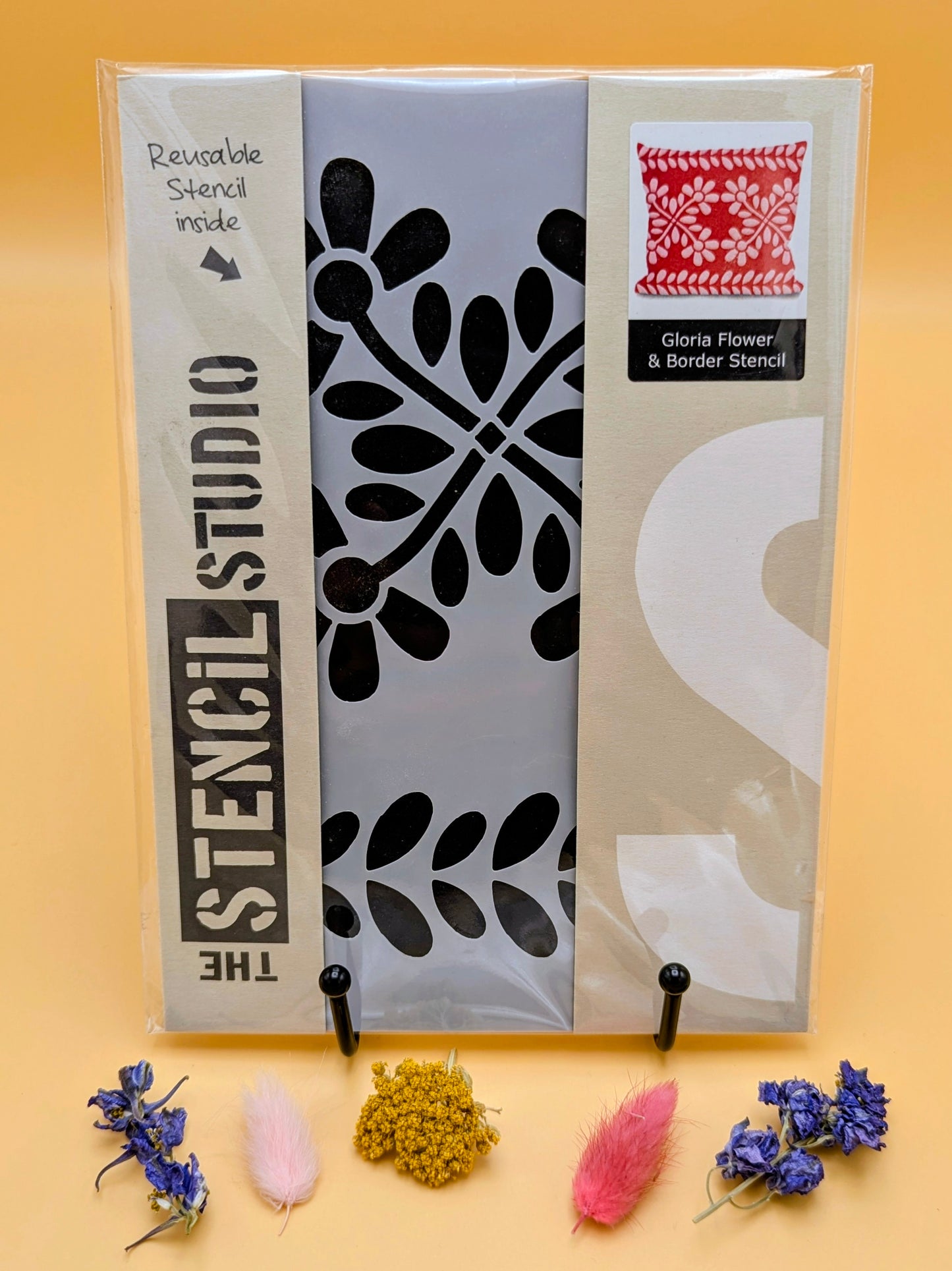 Gloria Flower & Leaf Border Stencil