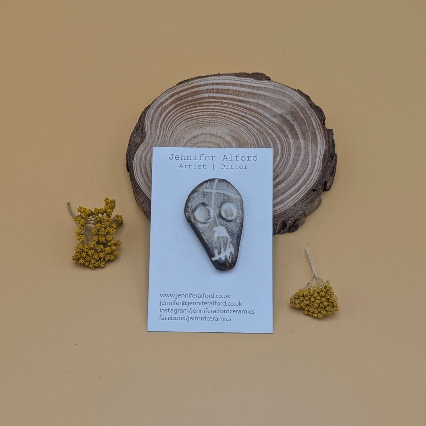 Wild Clay Skull Badge