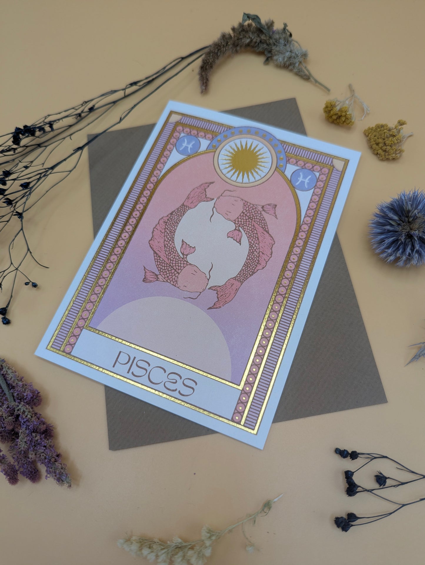 Pisces Zodiac Card